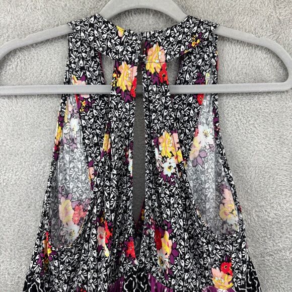 Free People Top Womens XS Black Dream Darlin Deep V-Neck Babydoll Boho Flowy - Picture 8 of 14